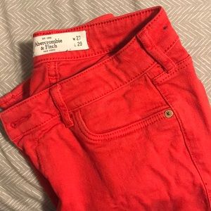 Red skinny jeans